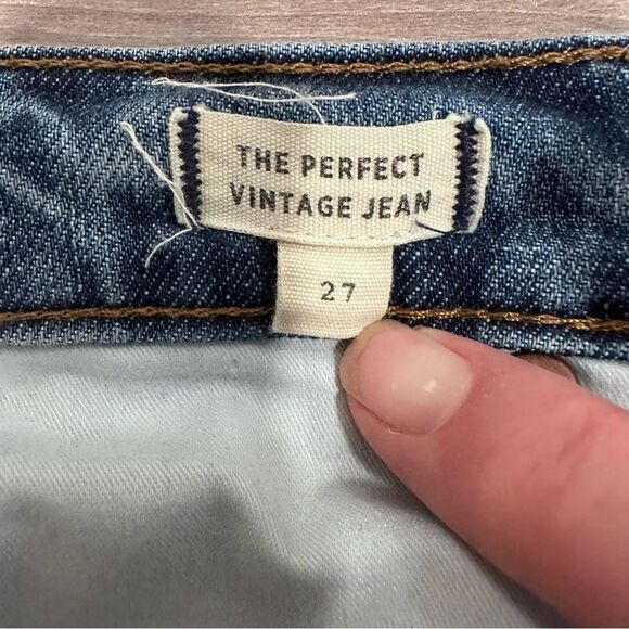 Madewell The Perfect Vintage High Waist Frayed Hem Crop Jeans Style size 27 - Picture 9 of 10